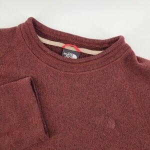 The North Face Mens Large Sweater Crewneck Knit Pullover Orange